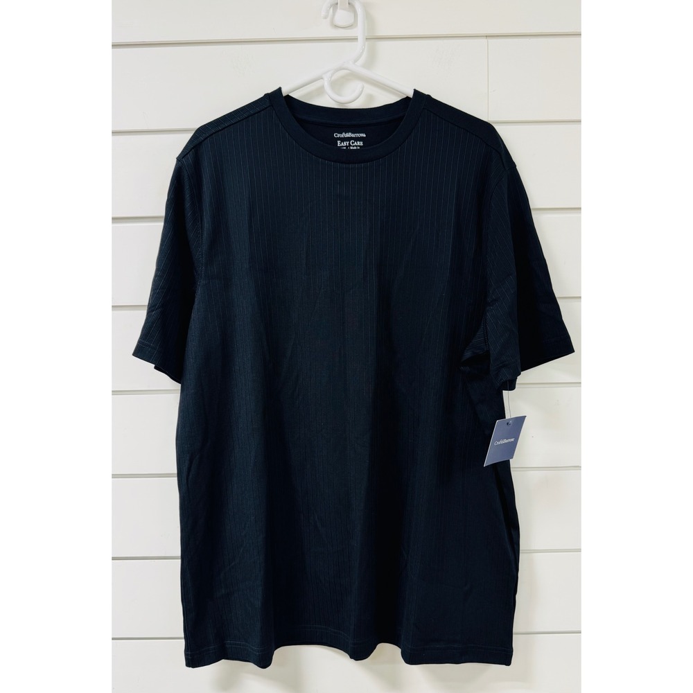 Croft & Barrow Mens XL T-Shirt Lot 2 Black Ribbed Easy Care Grey Adventure Tee - Picture 2 of 9